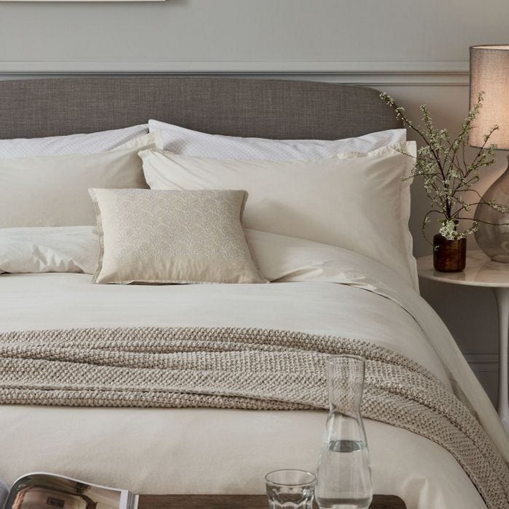 Calm Plain Cotton Bedding in Linen